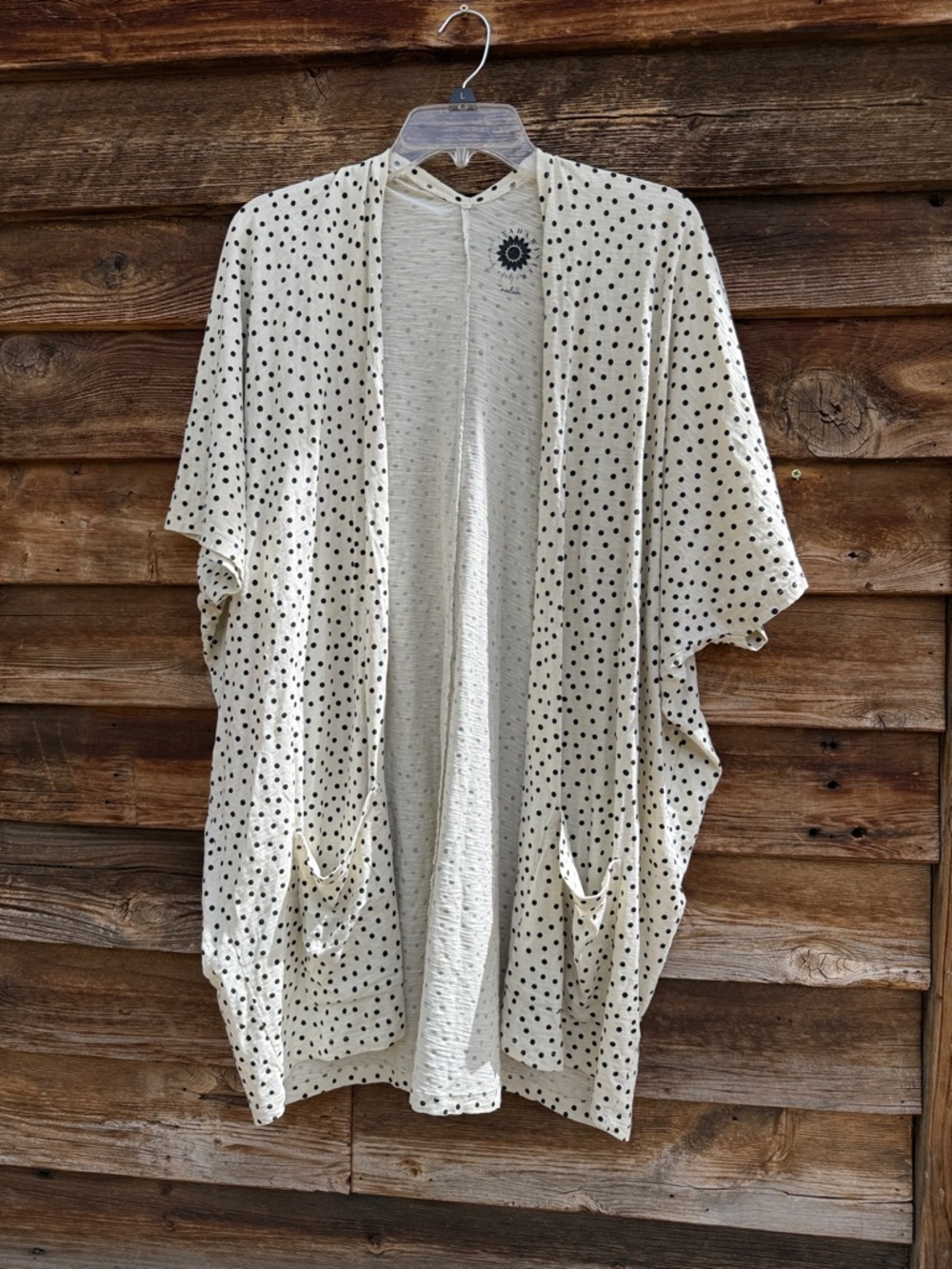 VADA WINTER polka dot organic cotton cardigan with pockets